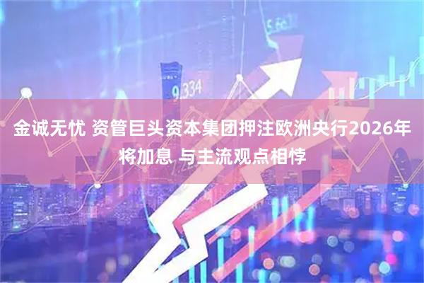 金诚无忧 资管巨头资本集团押注欧洲央行2026年将加息 与主流观点相悖